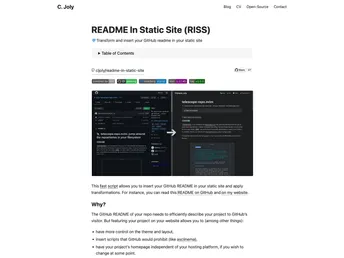 Readme In Static Site screenshot