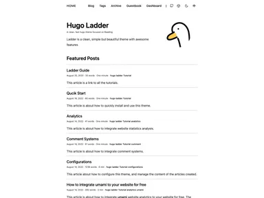 Hugo Theme Ladder screenshot