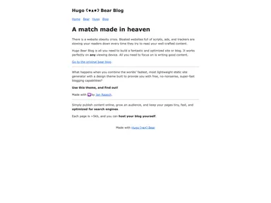 Hugo Bearblog screenshot
