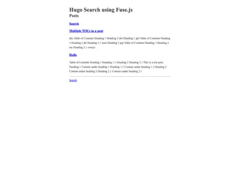 Hugo Search Fuse Js screenshot