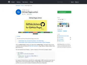 Actions Gh Pages screenshot