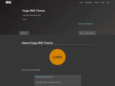 Hugo Theme Iris screenshot