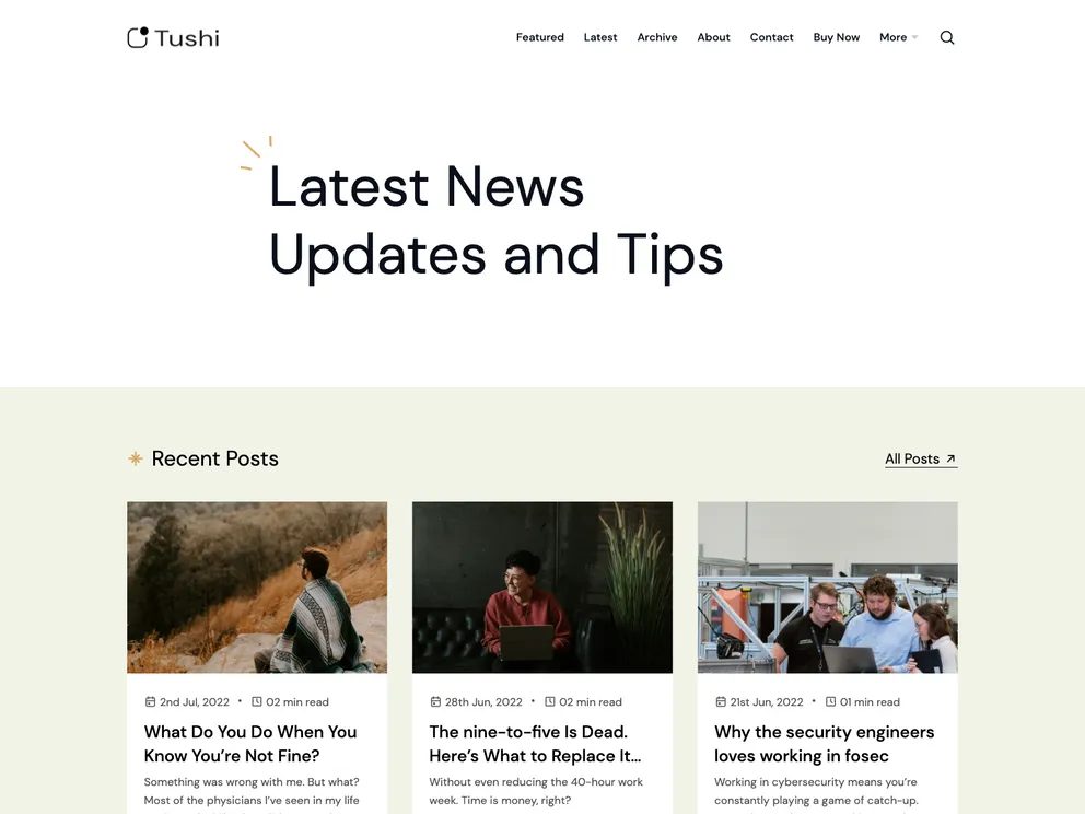 Tushi Hugo Blog screenshot