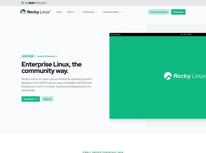 Rockylinux.org Hugo screenshot