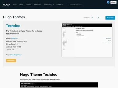 Hugo Theme Techdoc screenshot