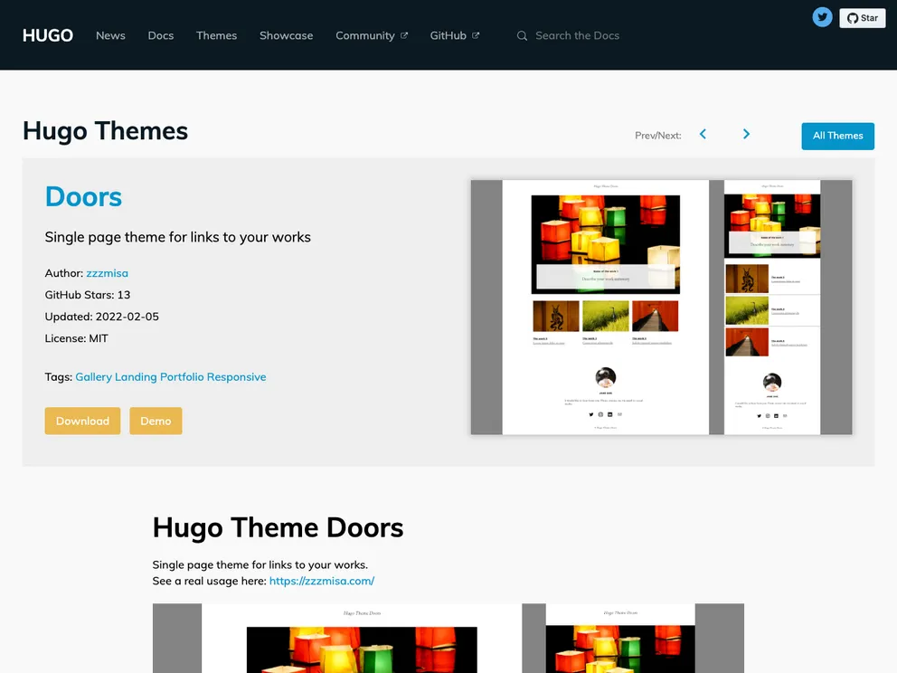Hugo Theme Doors screenshot
